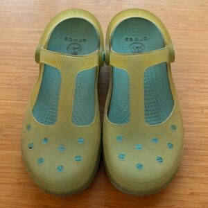 Crocs Blue Green Clear Shoes Size 6W